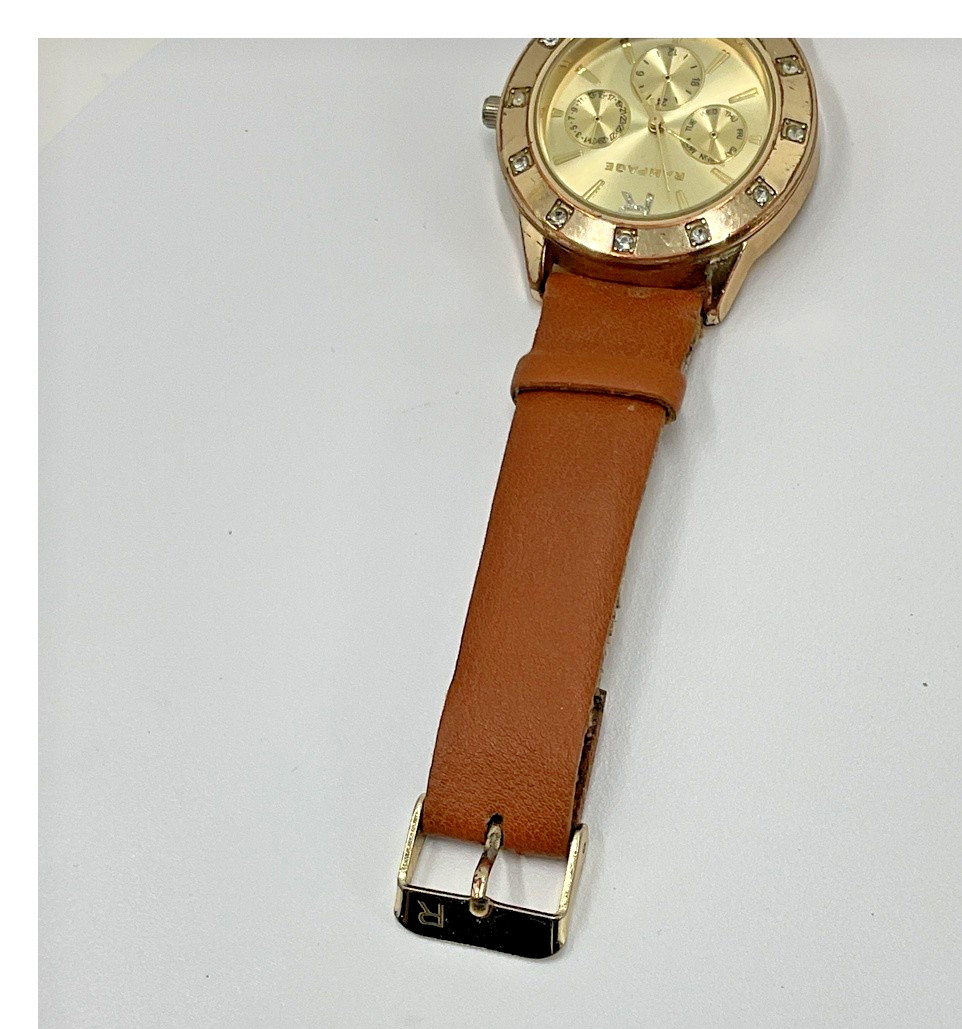 Rampage Women’s Gold-Tone Watch Brown Leather Strap