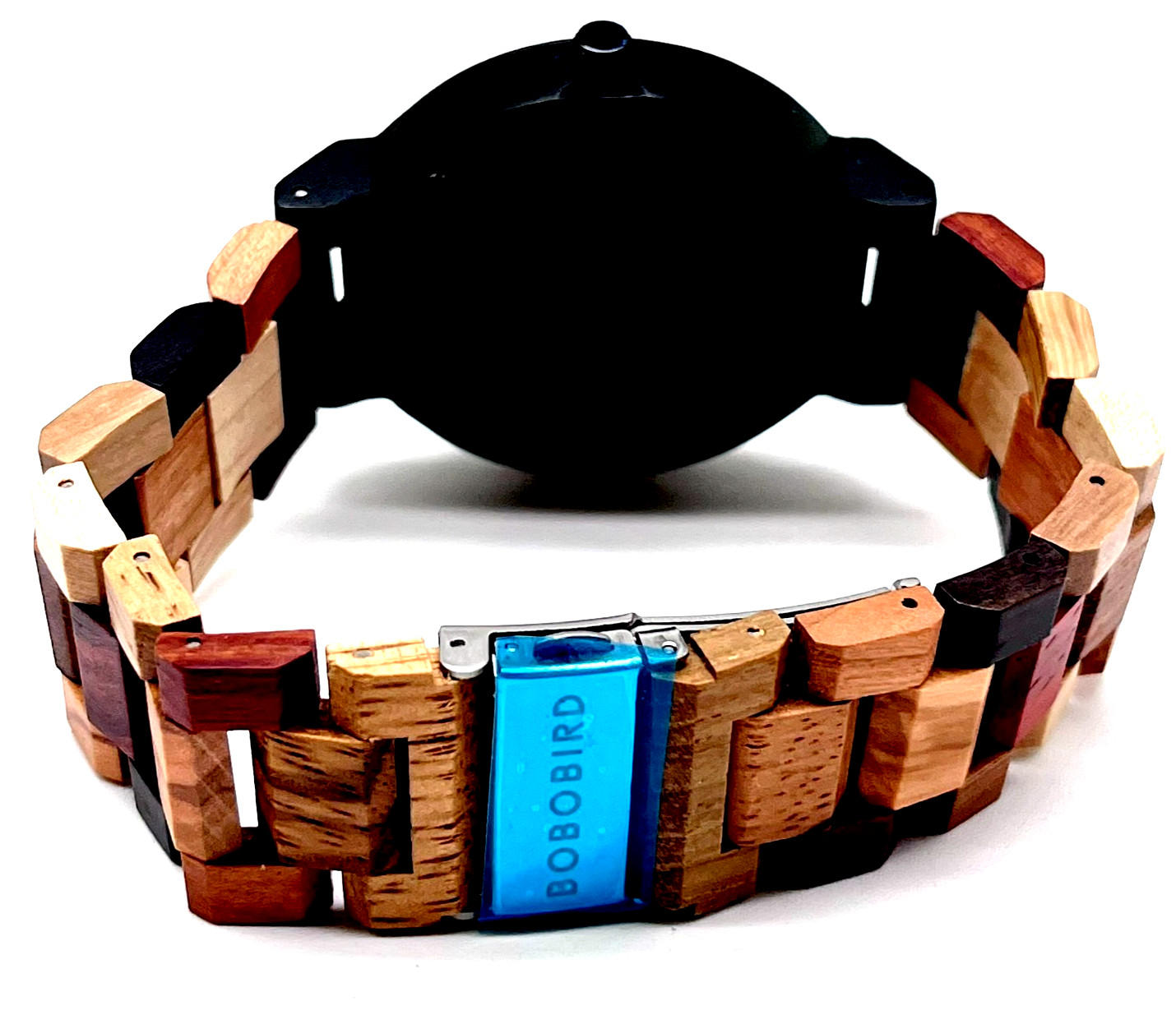 BOBO BIRD Handmade Wooden Watch Black Dial Day Date Display