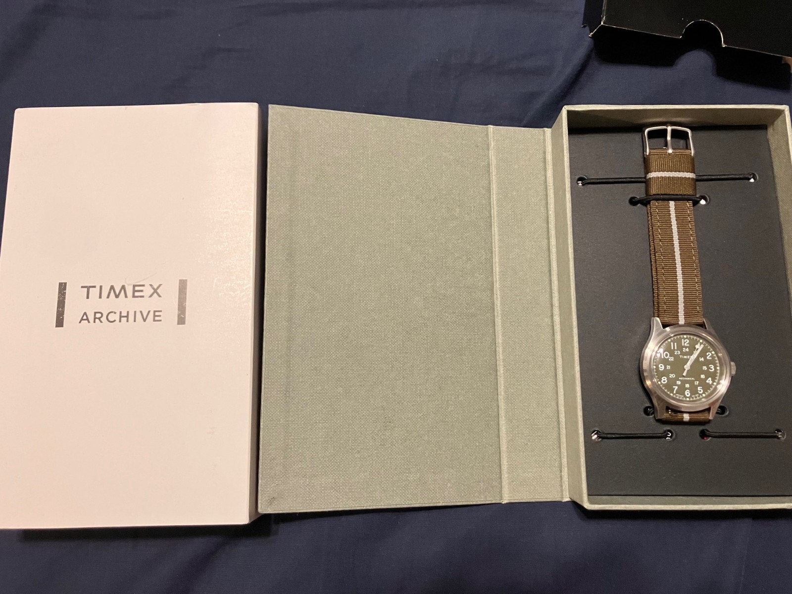Timex MK1 Mechanical 36 mm Silver Stainless Steel Case with Green Canvas…