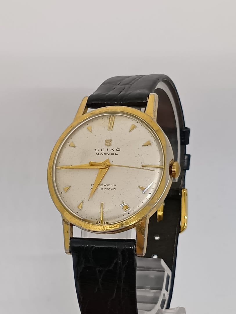 Rare SEIKO MARVEL 17 JEWELS Hand Wound Wristwatch Working