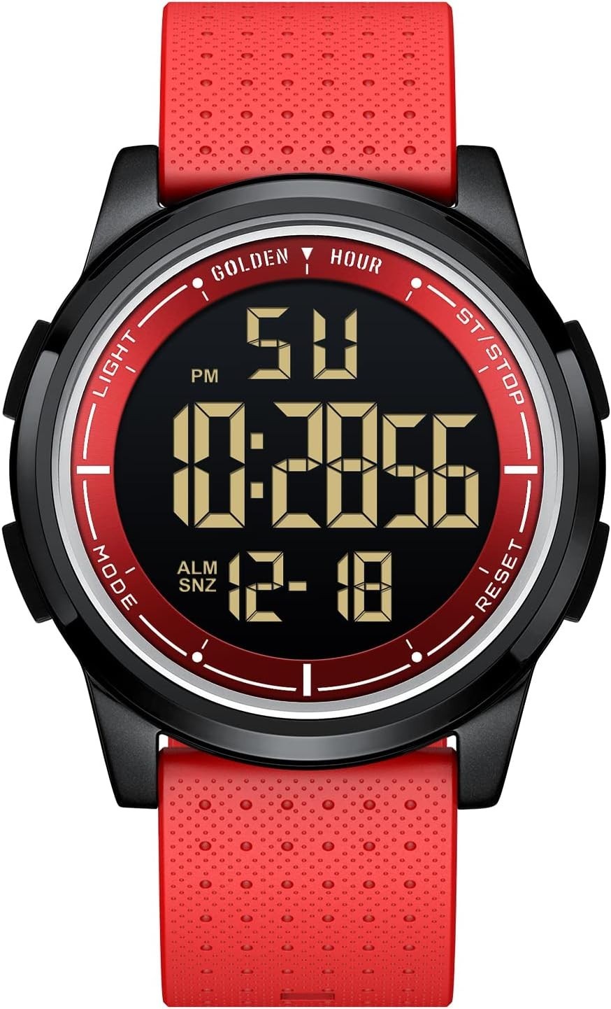 GOLDEN HOUR Ultra-Thin Minimalist Sports Waterproof Digital Watches Men with Wid