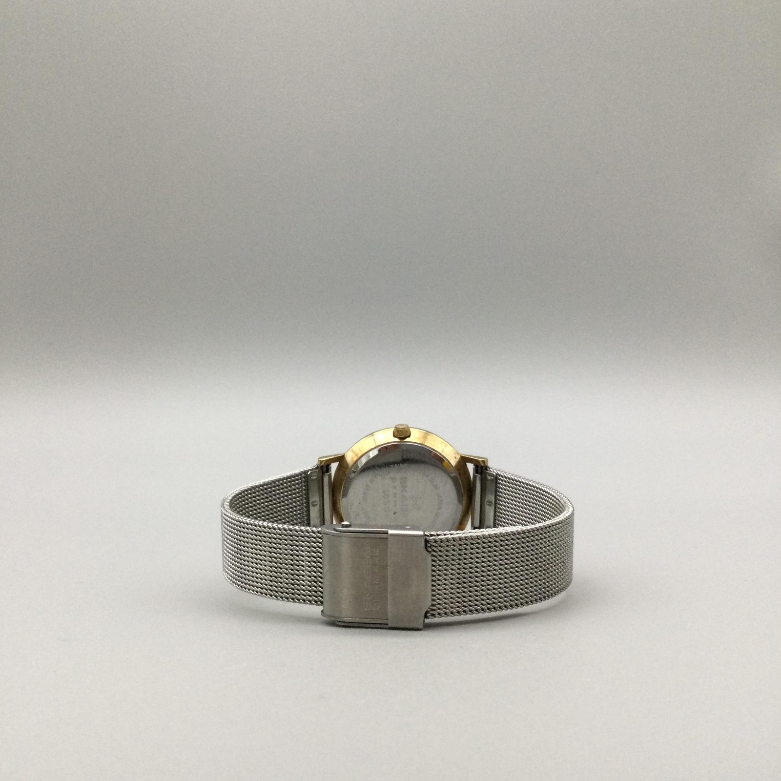 Skagen Womens Watch 28mm Two Tone Silver Dial Mesh Steel Date 16SGS New Battery