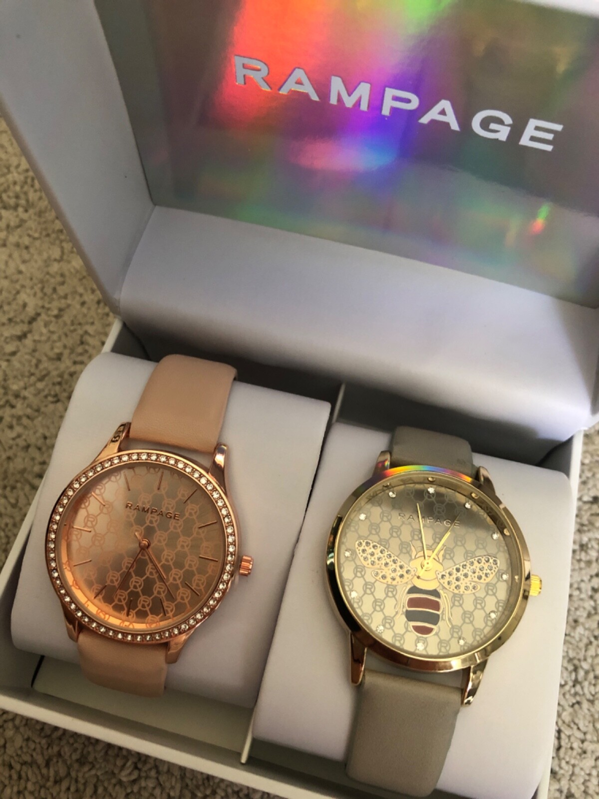 Rampage Bumblebee & Rose Gold Watch Watches Gift Box Set Of 2 New