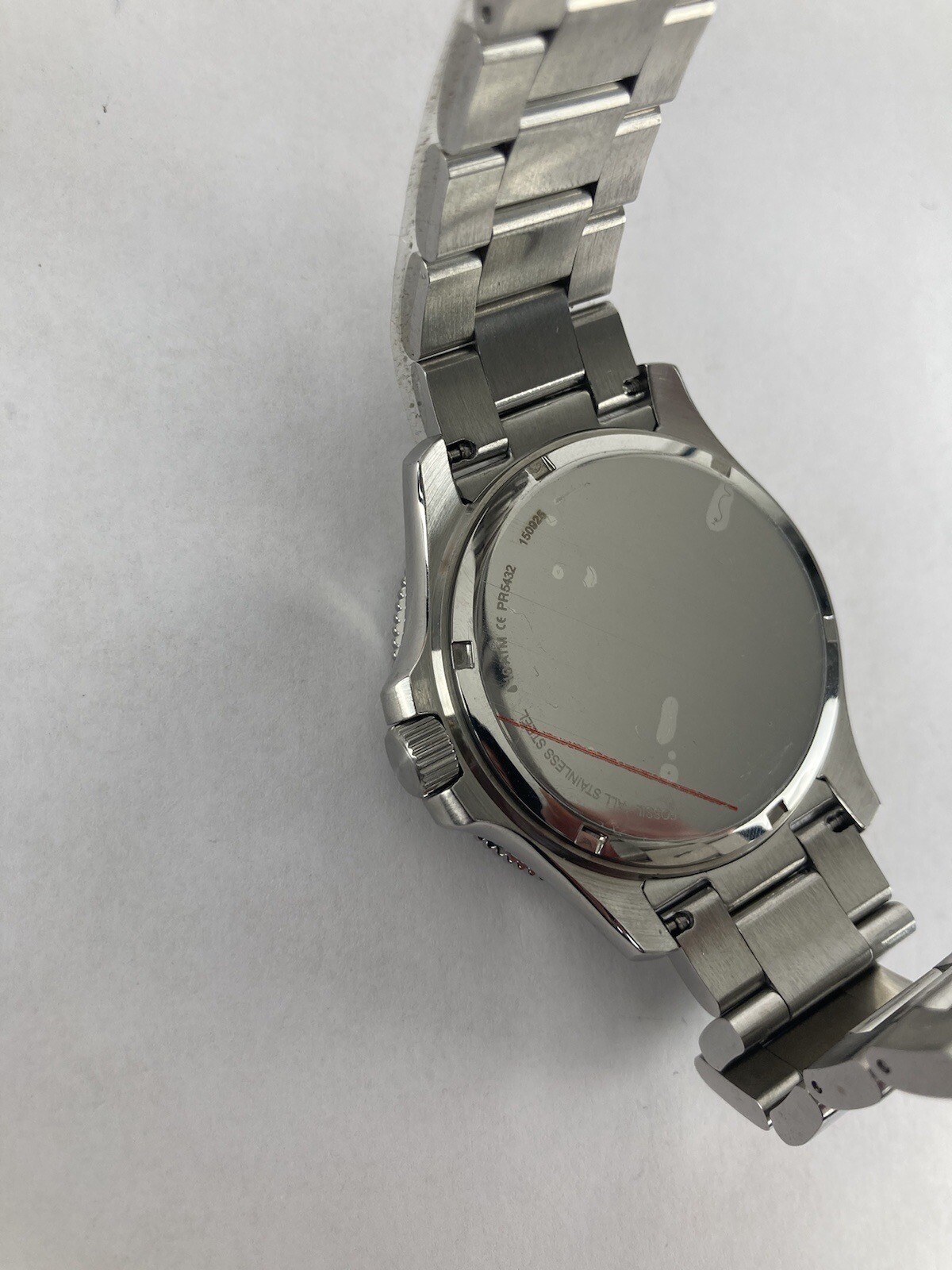 Fossil PR-5432 43mm Black Dial Rotating Bezel Date Watch w/Bracelet &New Battery