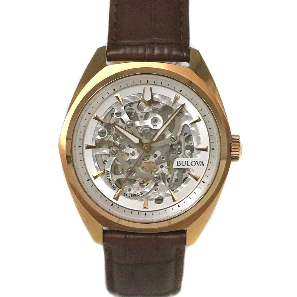 BULOVA 97A175 Classic Surveyor Skeleton Men’s Automatic Watch Stainless Steel