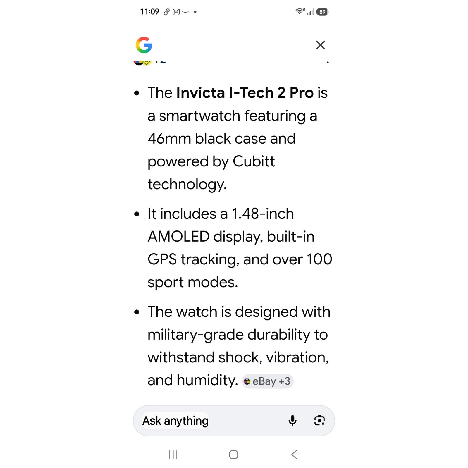 Invicta I-TECH 2 Smartwatch powered by CubittSKU 0561