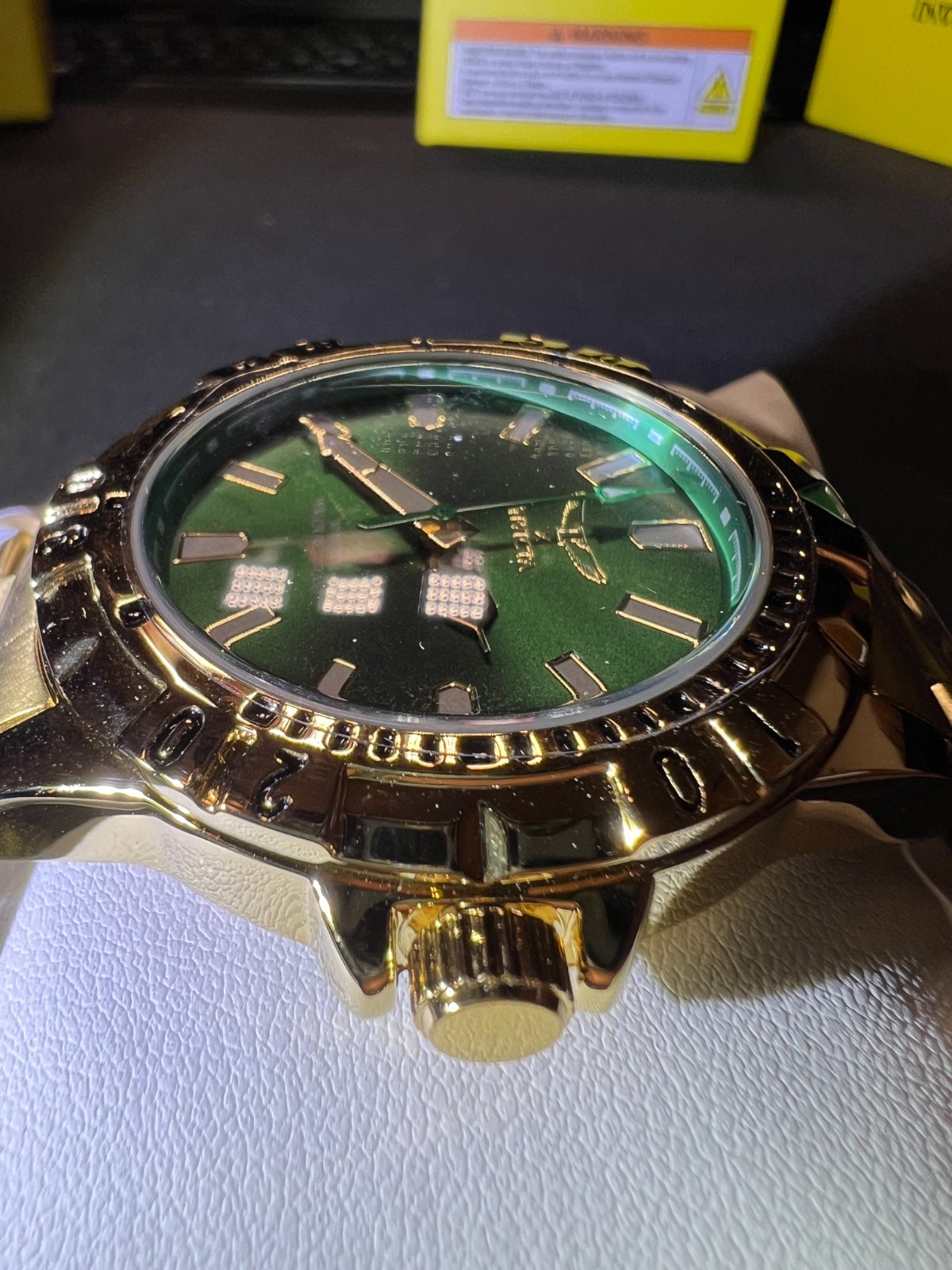 Invicta Specialty I by Invicta Men’s Watch – 42mm. Gold with Green Face (69034)