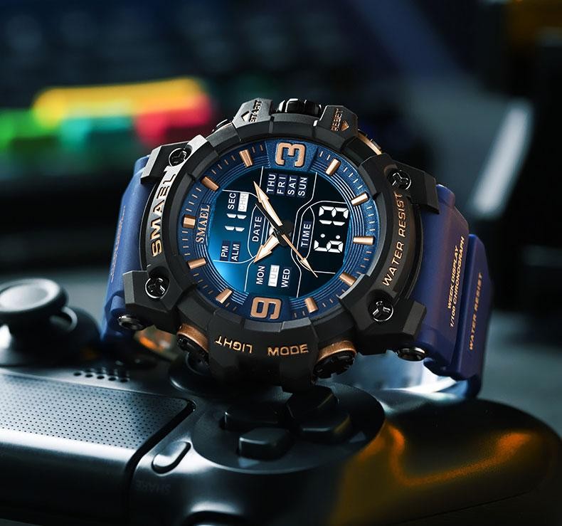 SMAEL 8049 Men’s Sport Watch Dual Display LED Quartz Waterproof 50M Alarm
