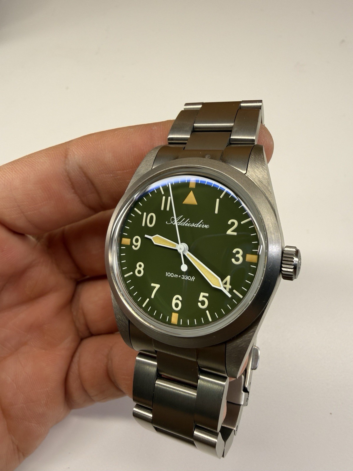 ADDIESDIVE 36mm AD2502 Watch Titanium VH31 – Green – USA SELLER