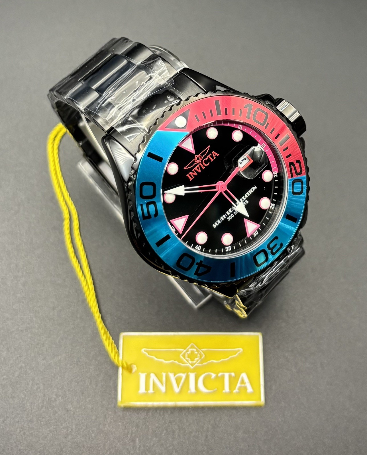 Invicta Men’s Watch Grand Diver Quartz SOUH BEACH Black Dial-48614 FREE SHIPPING