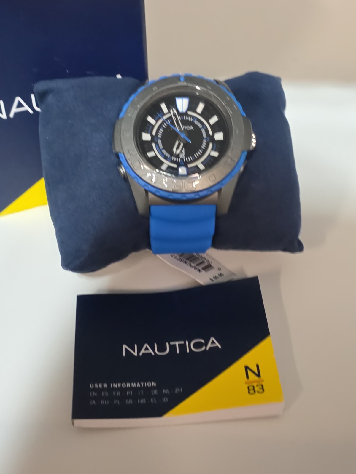 Nautica Coronado Bay Watch NAPCNS217 Blue Silicone, Gray And Black Dial