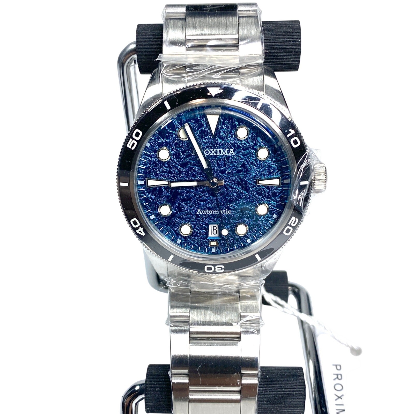Proxima PX1697-2BN Diver Watch 39mm Ice Flower Texture Dial PT5000 Automatic NWT