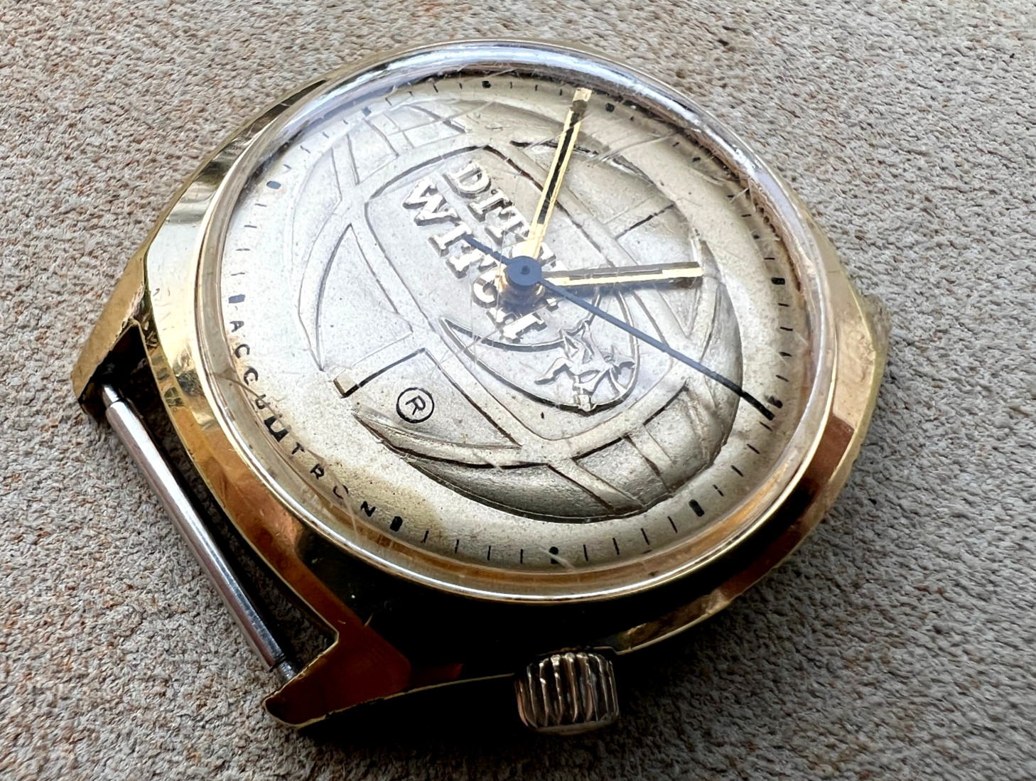 Vintage Accutron Bulova watch N6 1976 cal 218 tuning fork Ditch Witch As Is