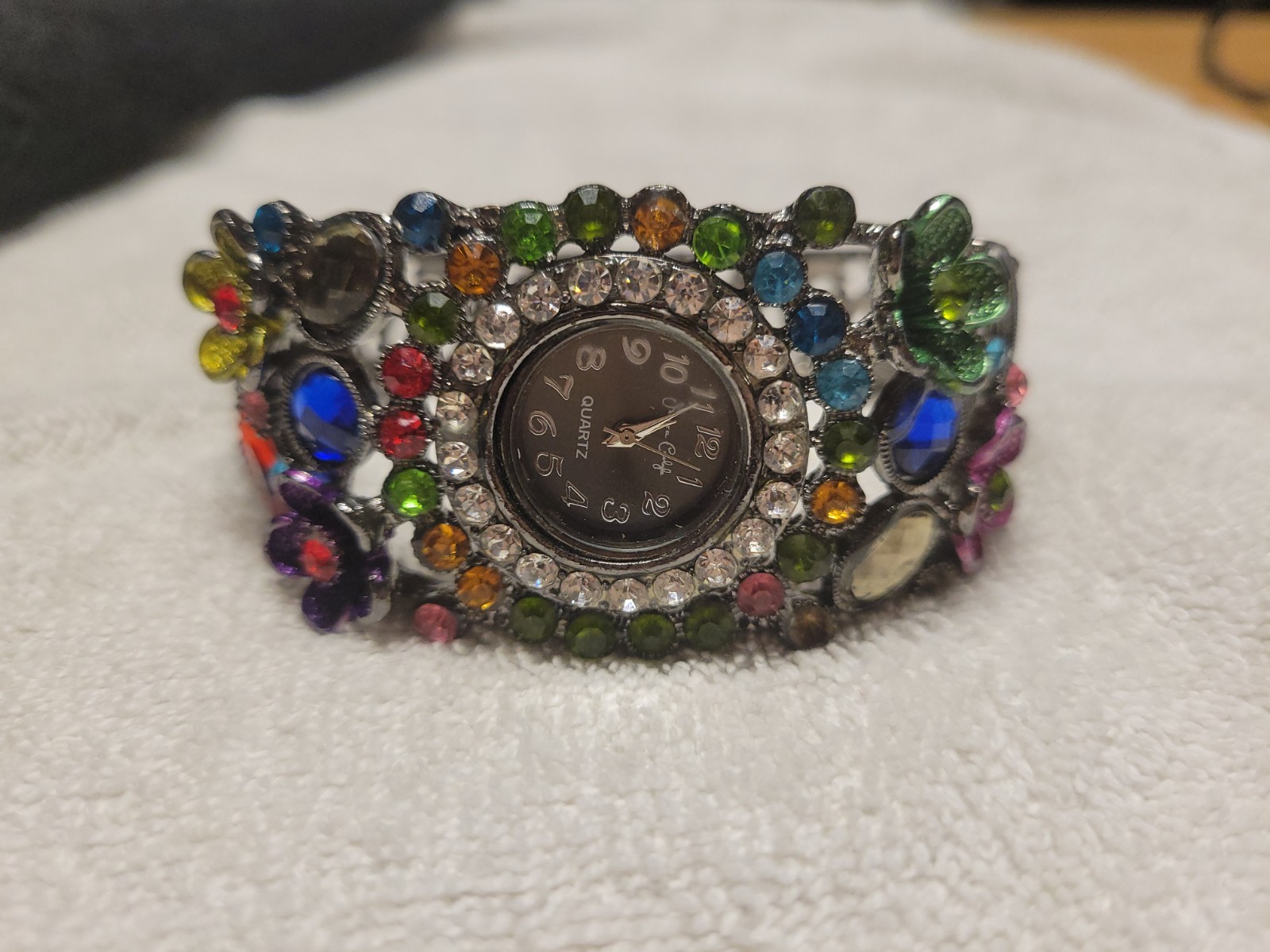 Jessica Carlyle Women’s Watch Floral Rhinestone Band