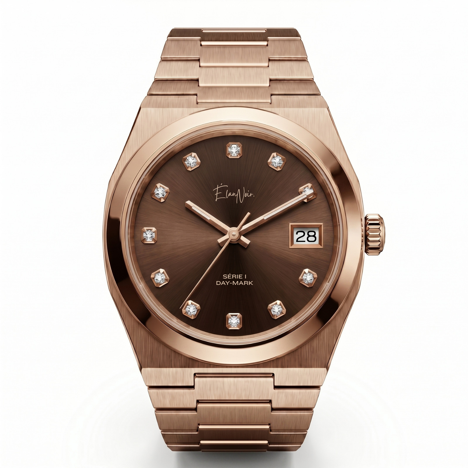 Élan Noir Série I Rose/Brown 36mm Automatic NH35 Sapphire Crystal Steel Watch