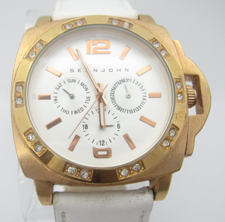 Men’s Sean John 3ATM Water Resistant Analog 49mm Dial Causal Round Watch (D981)