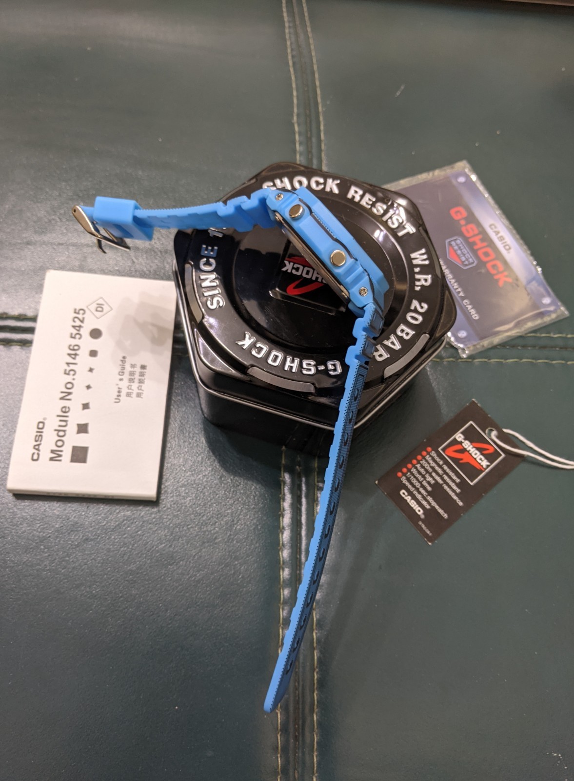 Casio G Shock GMA S2100 Blue Analog Digital Watch Box Manual Warranty Card
