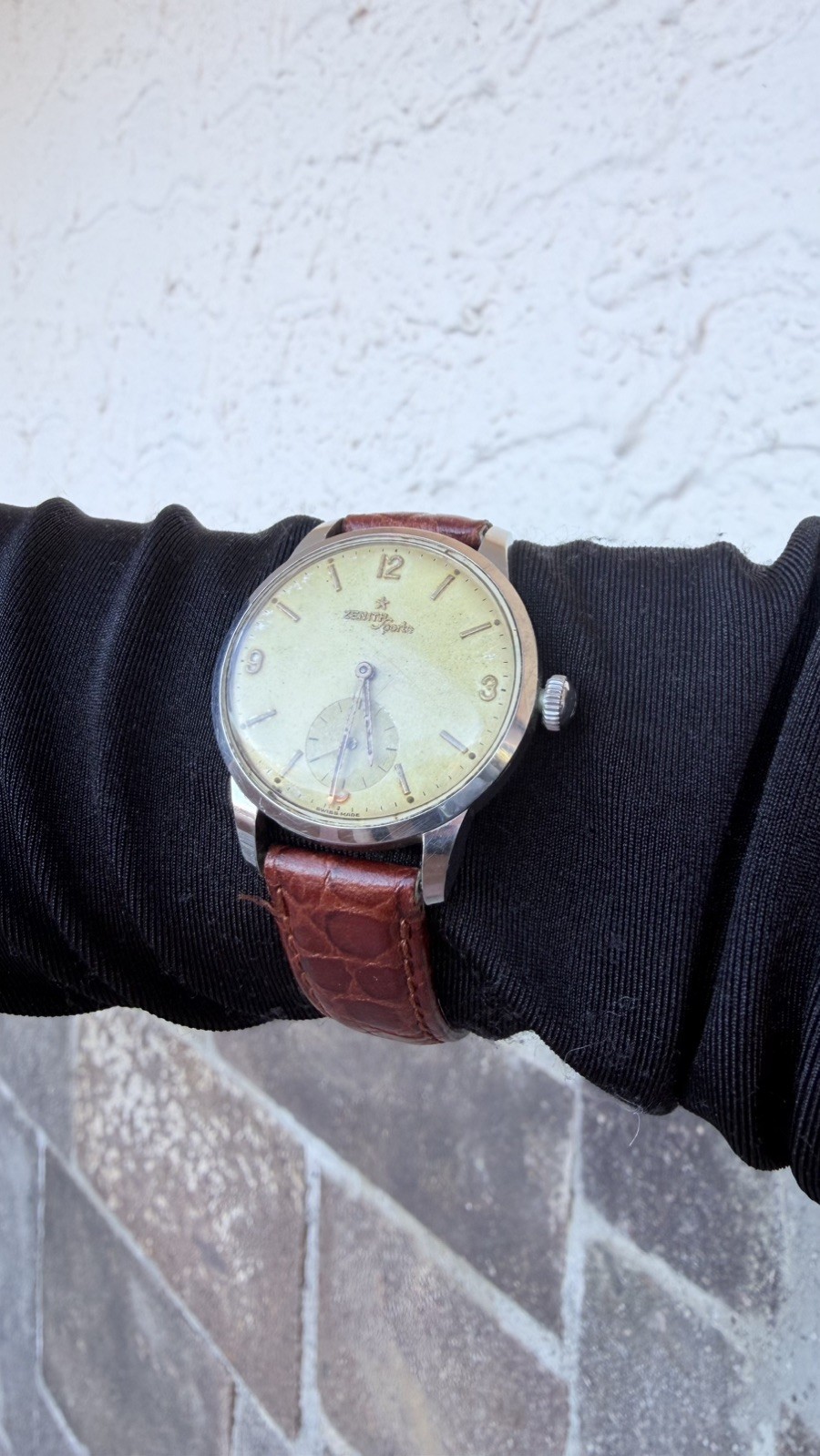Zenith Sporto Vintage 34mm Steel Cal. 120 Manual Original Dial