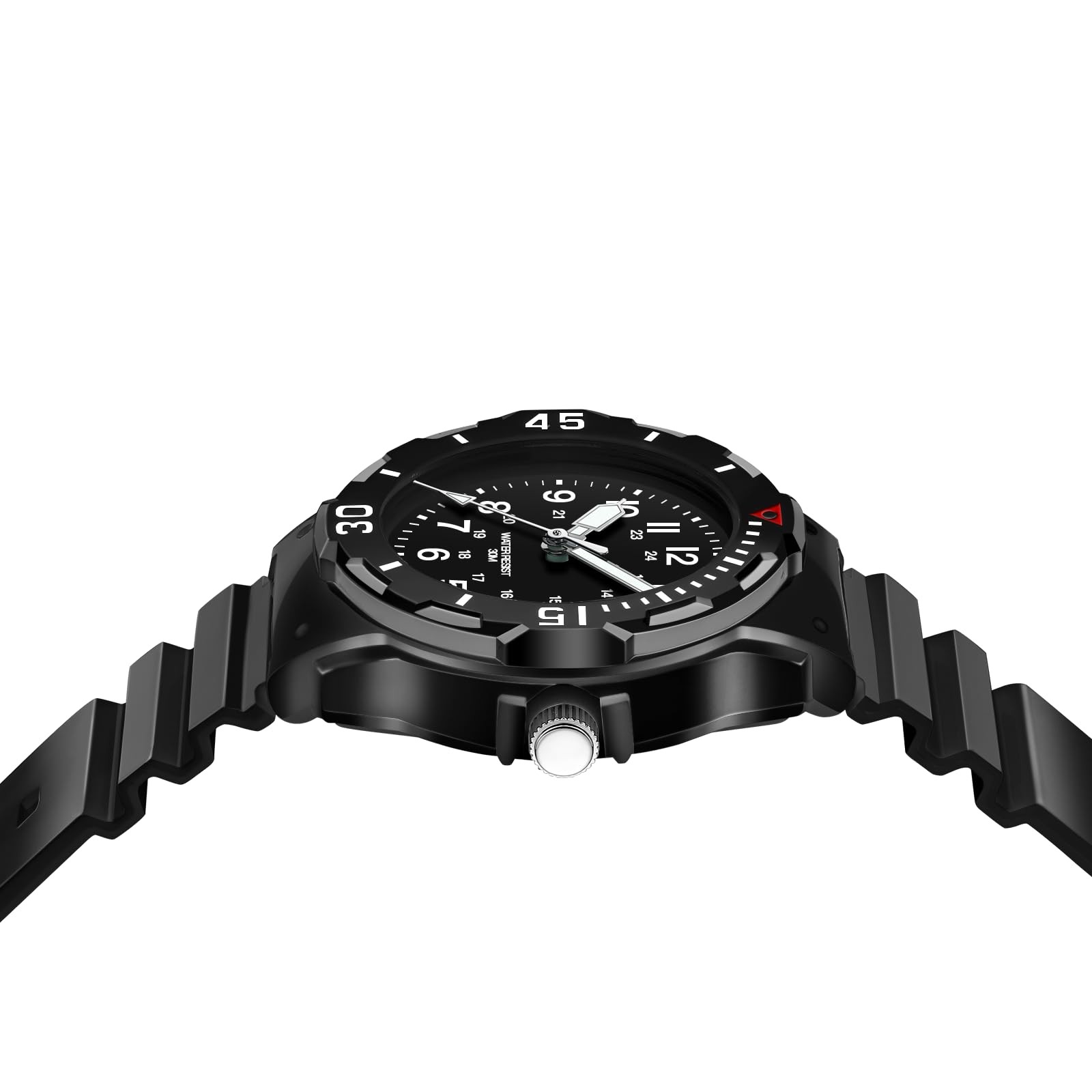 Kids Teen Analog Sports Quartz Watch Easy Read Black Silicone Strap Waterproof