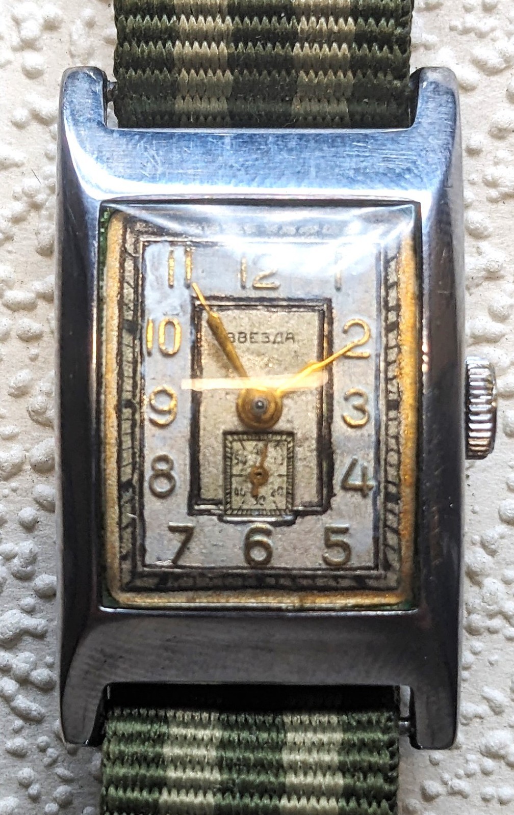 Vintage Watch ZVEZDA (Star) TANK Art Deco USSR PChZ Old WristWatch Men’s 1950’s