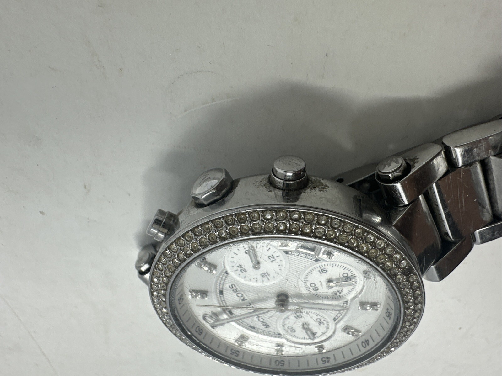 Michael Kors Parker Ladies Chronograph Watch MK-5353 Stainless Needs New Battery
