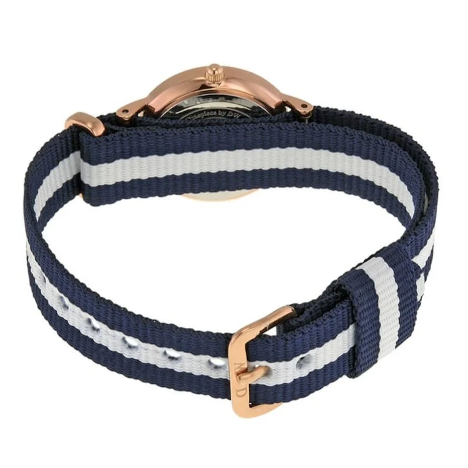 Daniel Wellington Classic Glasgow Rose Blue White Fabric Strap 26mm Womens Watch