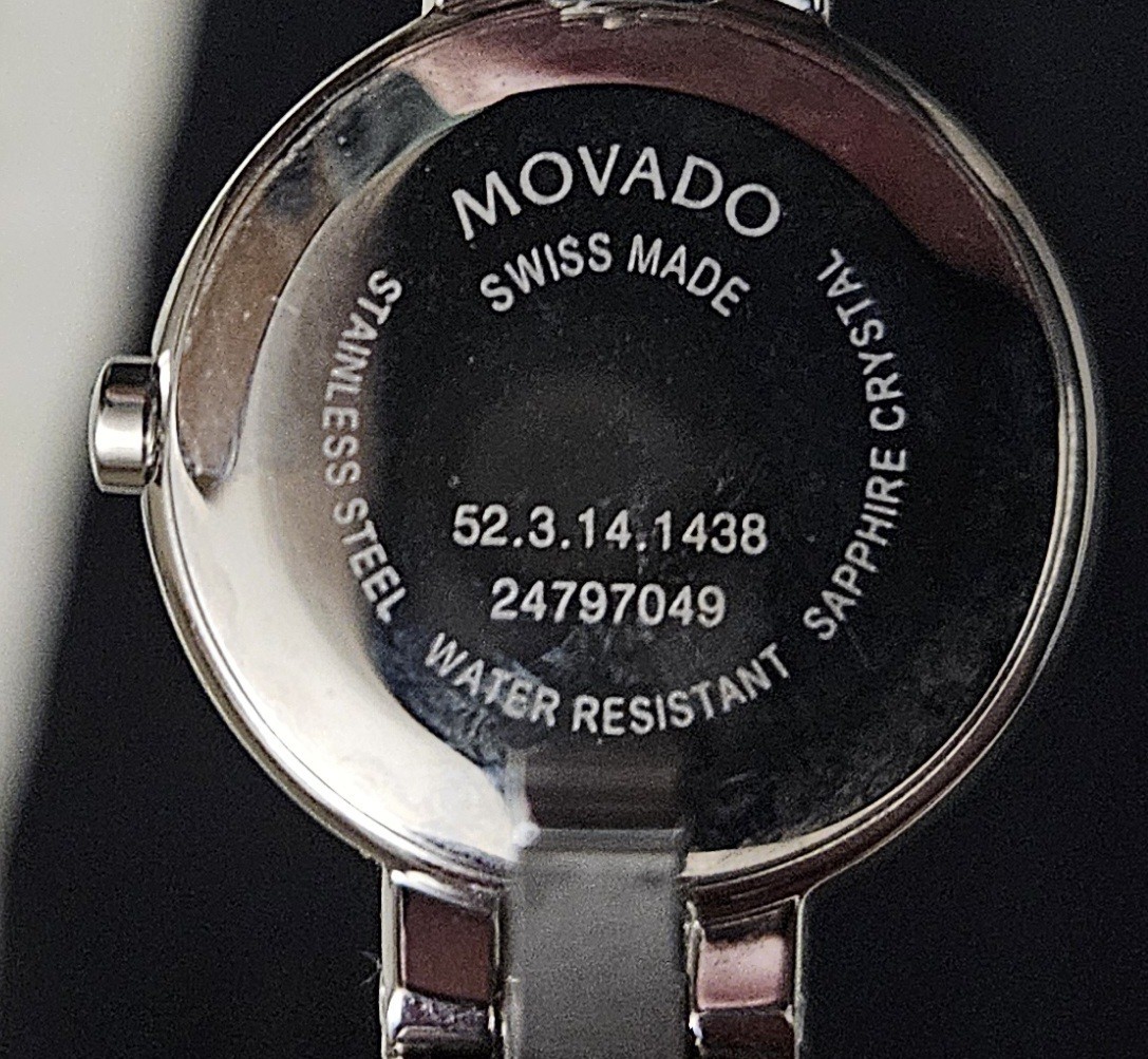 Movado Amorosa Pink Dial Swiss Watch 52.3.14.1438 Stainless Sapphire Museum Dial
