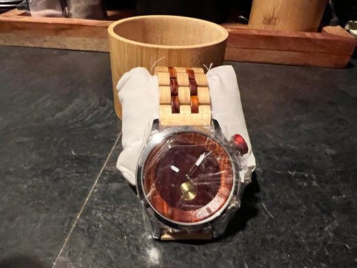 Wood Band Alloy Wrist Watch for Men