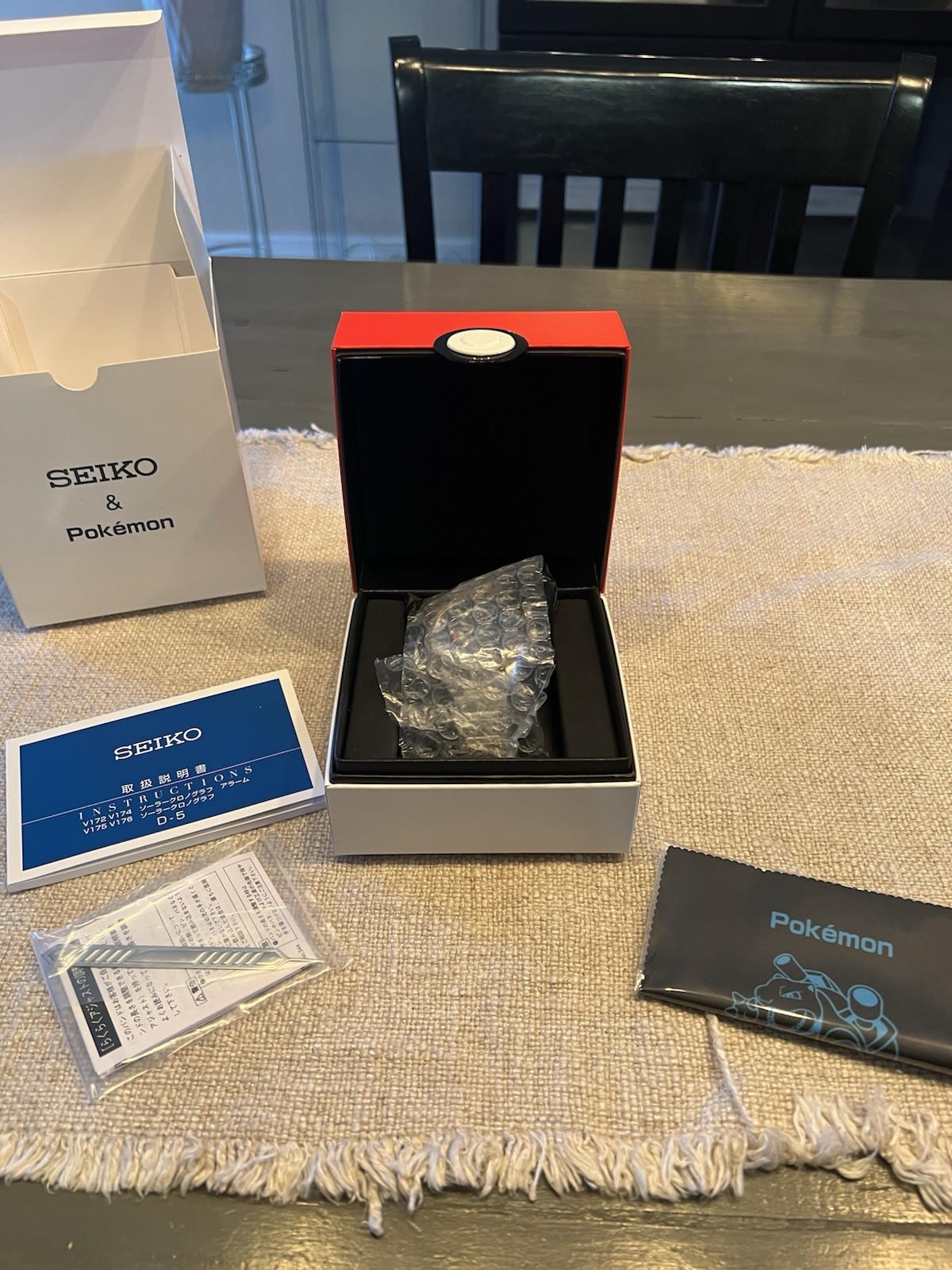 SEIKO Pokemon SBPY162 Blastoise Watch Limited Edition 700 Solar Chronograph Blue