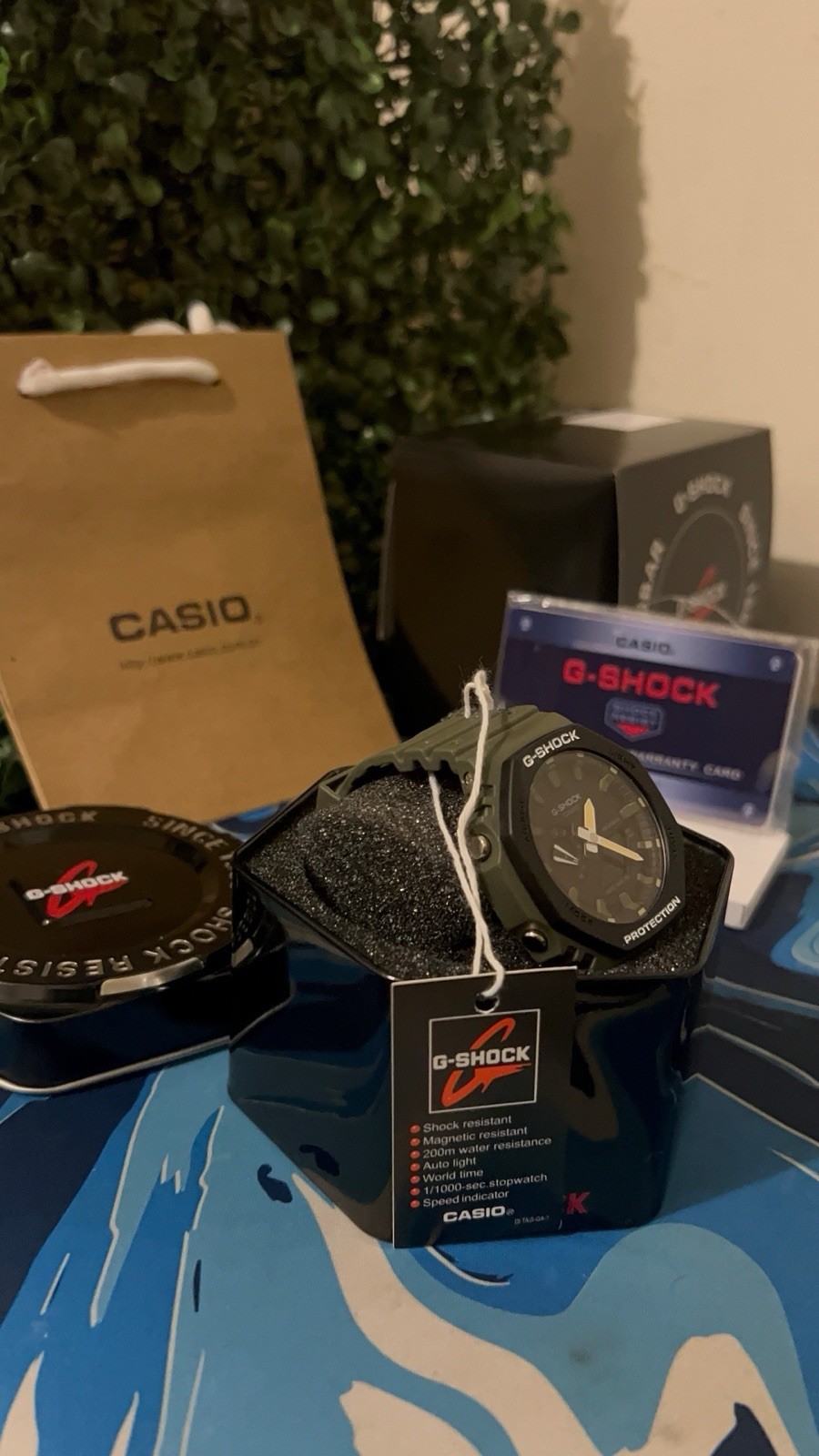 Casio G-SHOCK Analog Quartz 200m Shock-Resistant 45mm Black Resin Strap