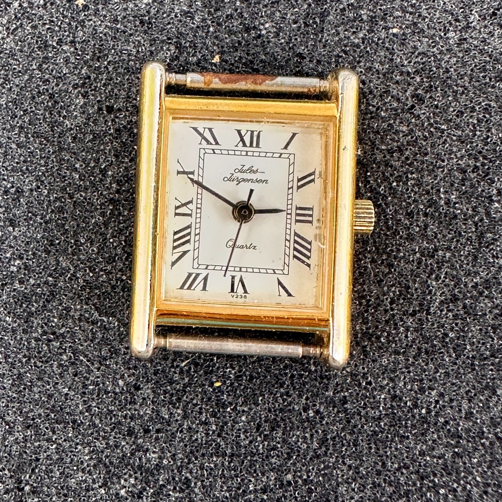 Vintage Jules Jurgensen Womens Watch Case NO BAND Gold Tone New Battery