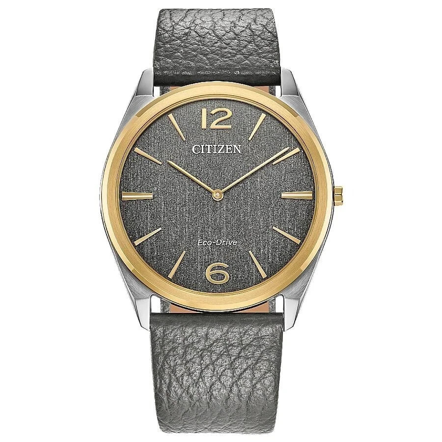 Citizen Men’s Suratto Gray Dial Leather Band Watch – AR3124-07H NEW