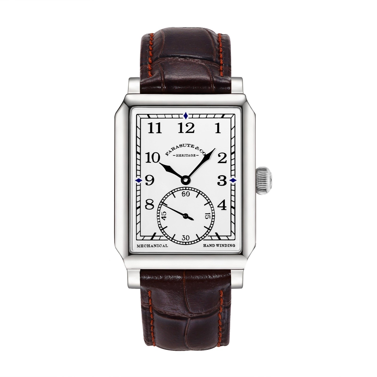 FARASUTE Men’s Watch 31mm Luxury Retro Rectangular Manual Mechanical Watch