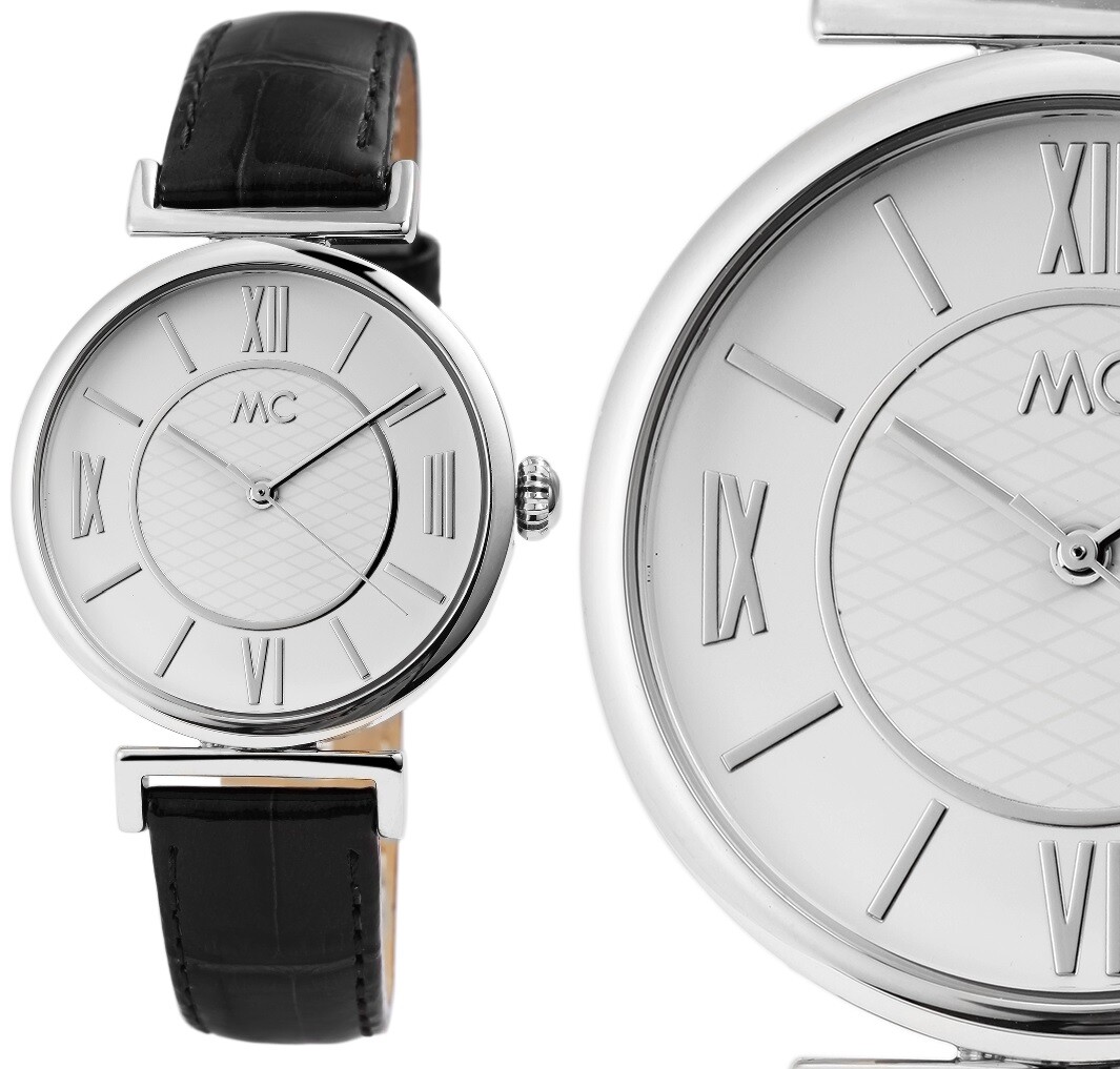 Elegant Fashion Ladies’ Watch Quartz Wristwatch Black White Silver Leather 27792 MC