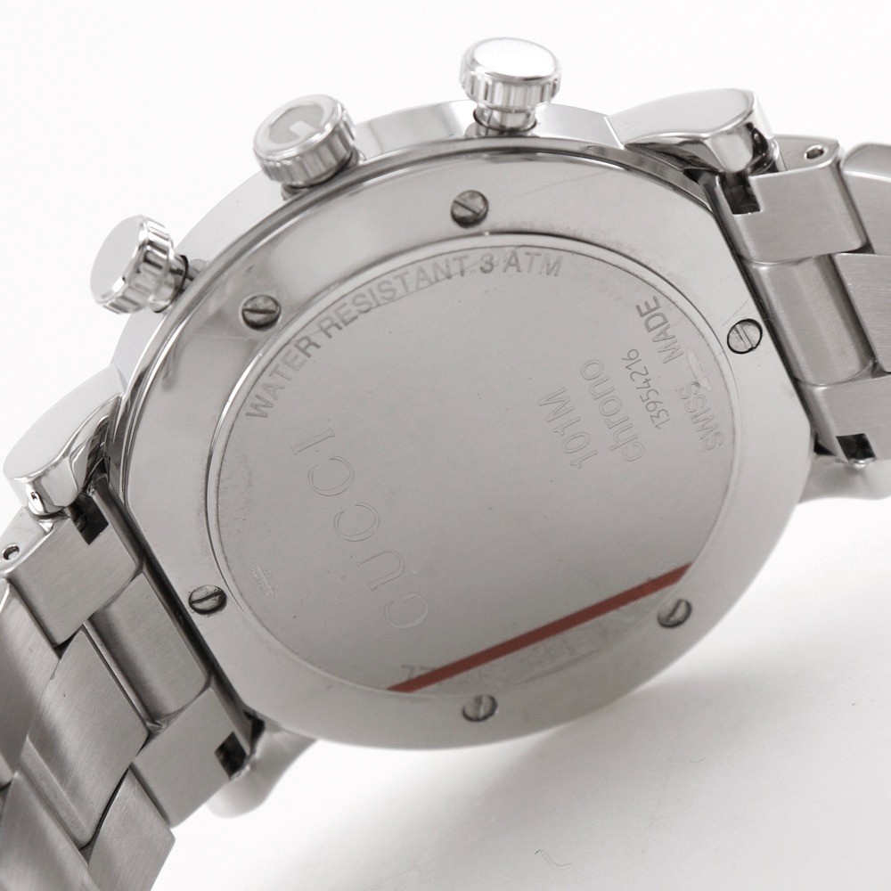 GUCCI G Chrono Watches 101M Silver WhiteDial Stainless Steel Quartz Chrono…