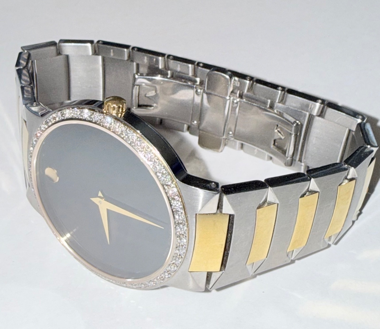 Authentic Movado Temo Two Tone Men’s Lab Grown Diamond Watch