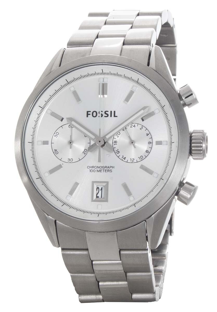 Fossil CH2968 Del Rey Silver Dial Stainless Steel Chronograph Men’s Watch