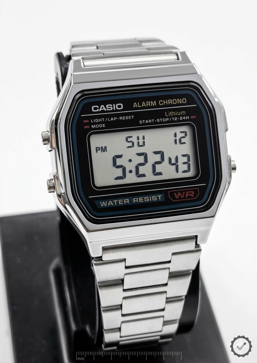 Casio Digital Men’s Watch Classic Daily Alarm A158 A-158 A158WA METAL BAND NEW