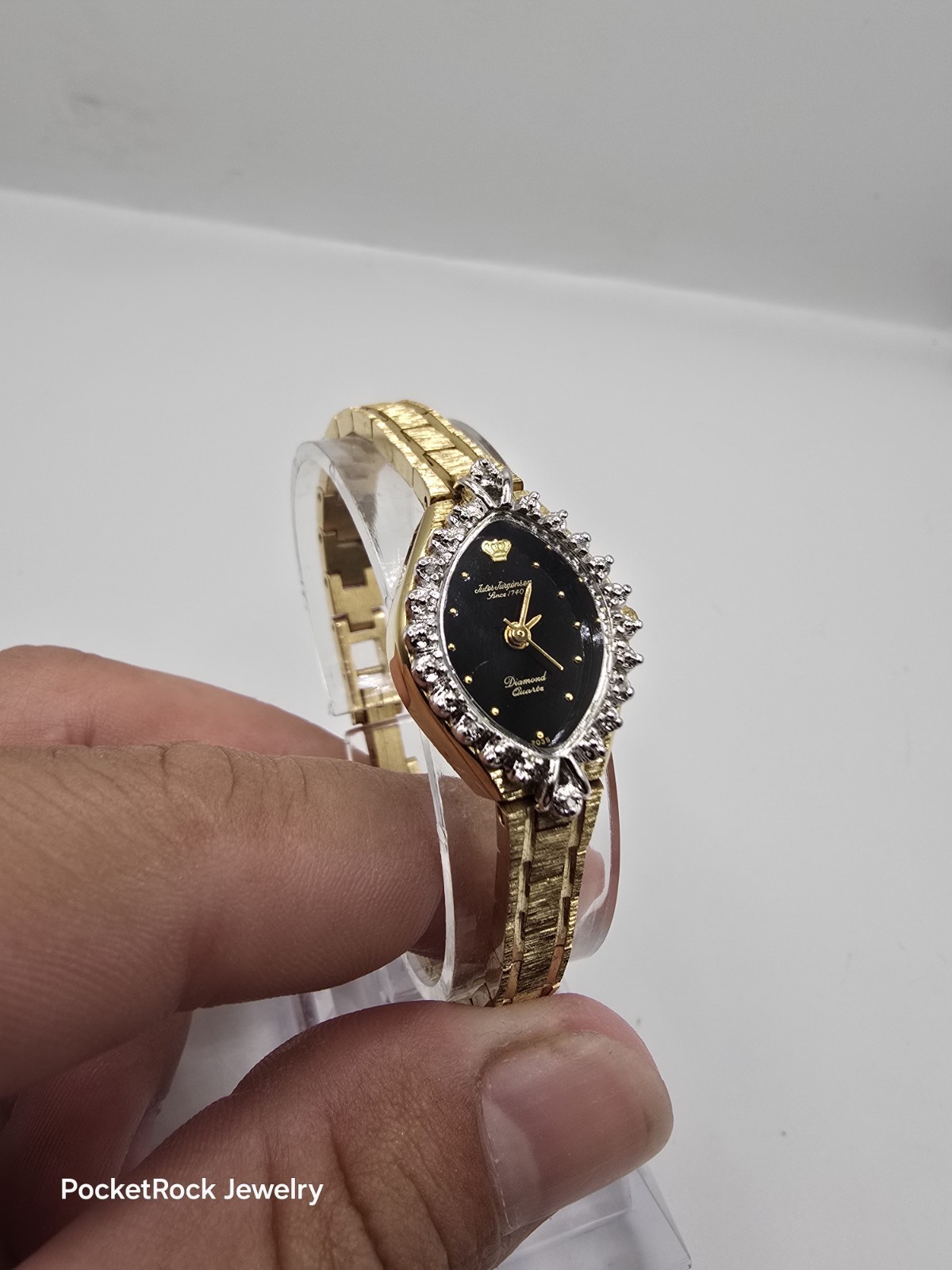Jules Jurgensen Special Women’s Gold Tone Quartz Black Dial Diamond