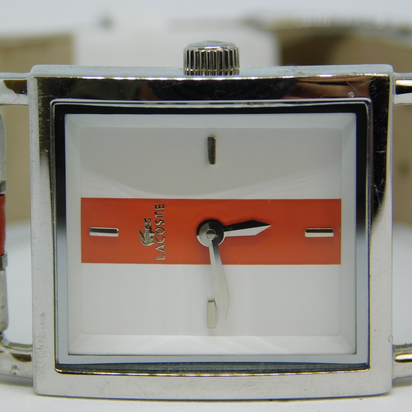 Lacoste 6500L Two Tone Genuine Leather Quartz Analog Women’s Watch New Battery