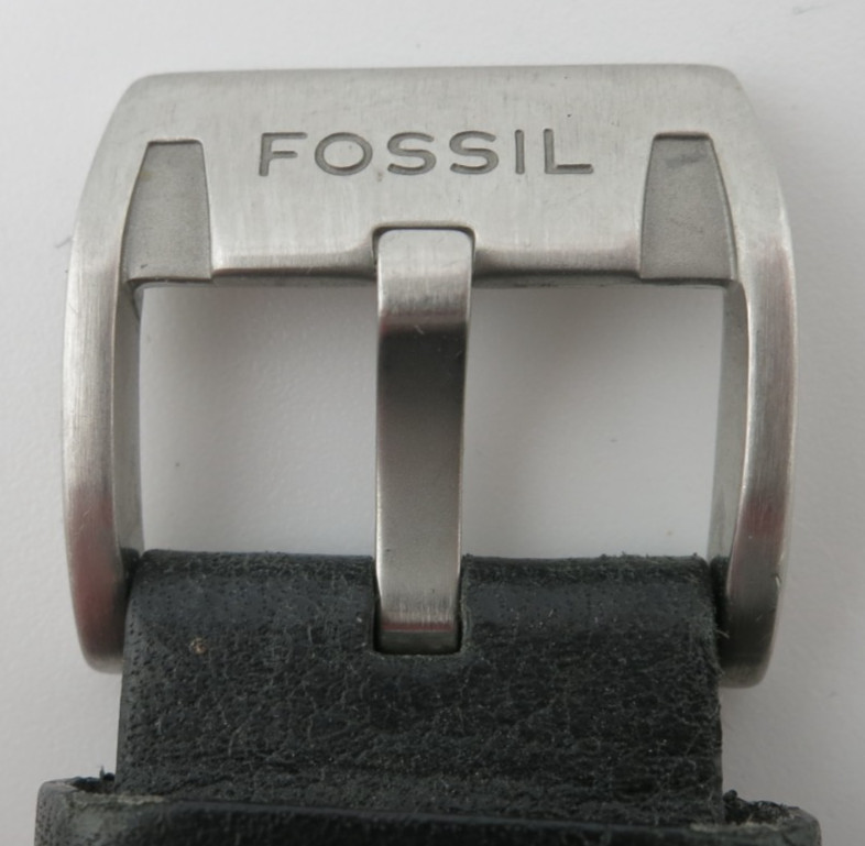 Fossil Steel and Black Leather Analog Quartz Watch – PR-5241 – New Battery