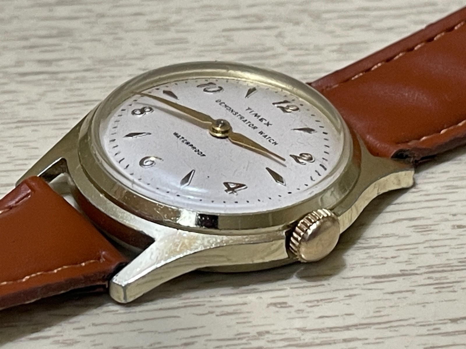 Rare Gold Salesman Sample Demonstrator Timex Marlin Men’s 34mm Wrist Watch