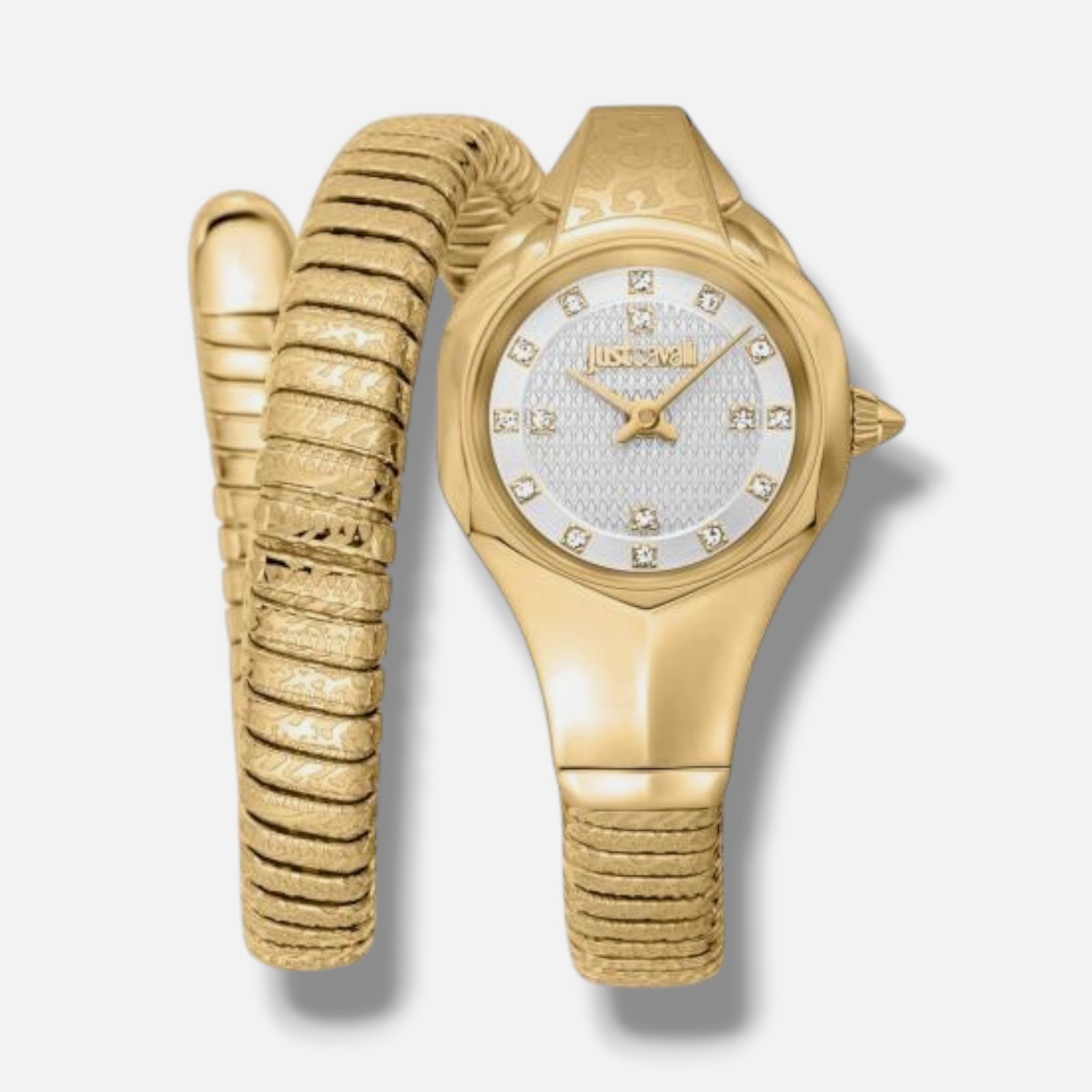 Just Cavalli Women’s Gold Snake Stainless Steel Crystal Wrap Quartz Watch 22MM