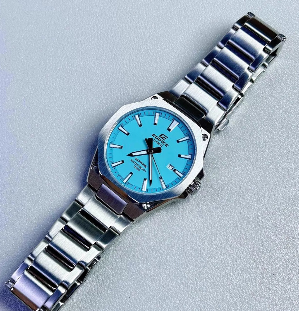 New Casio Edifice EFR-S108D-2BV Men Wrist Watch Sapphire Crystal Stainless Steel