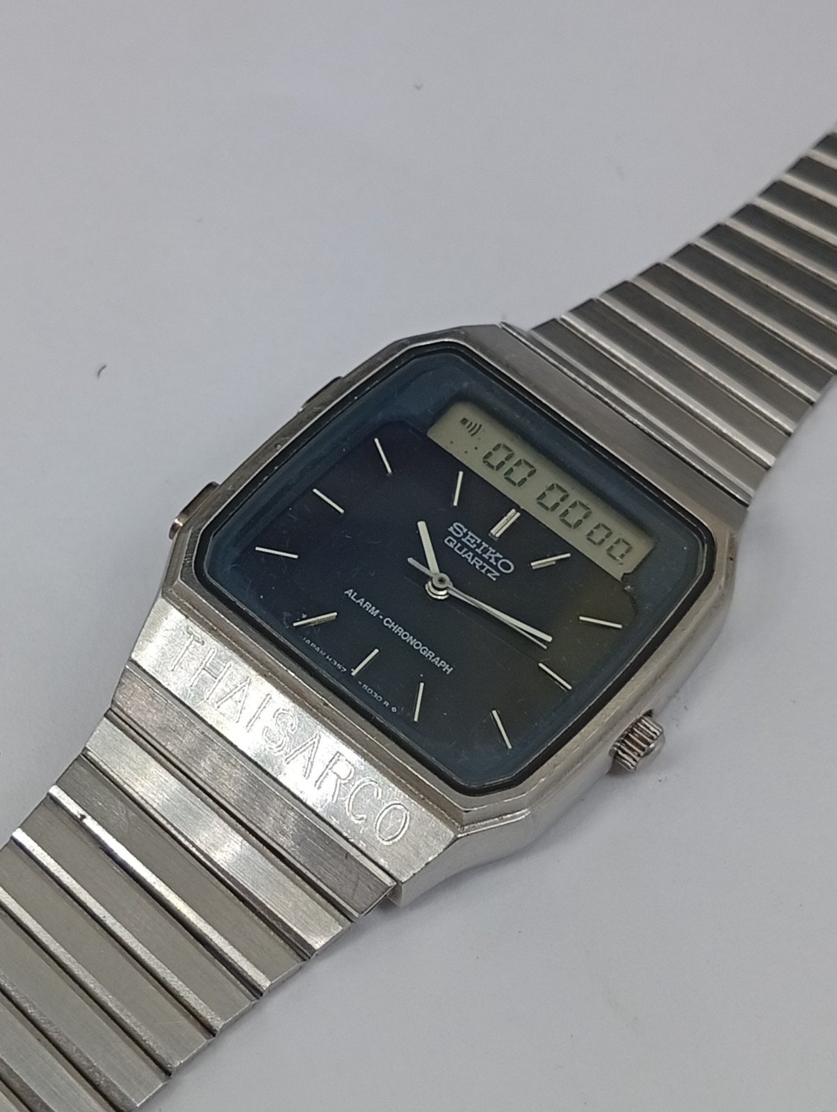 Seiko H357-500B Ana-Digi Alarm Chronograph Blue Dial August 1980 Fully Working