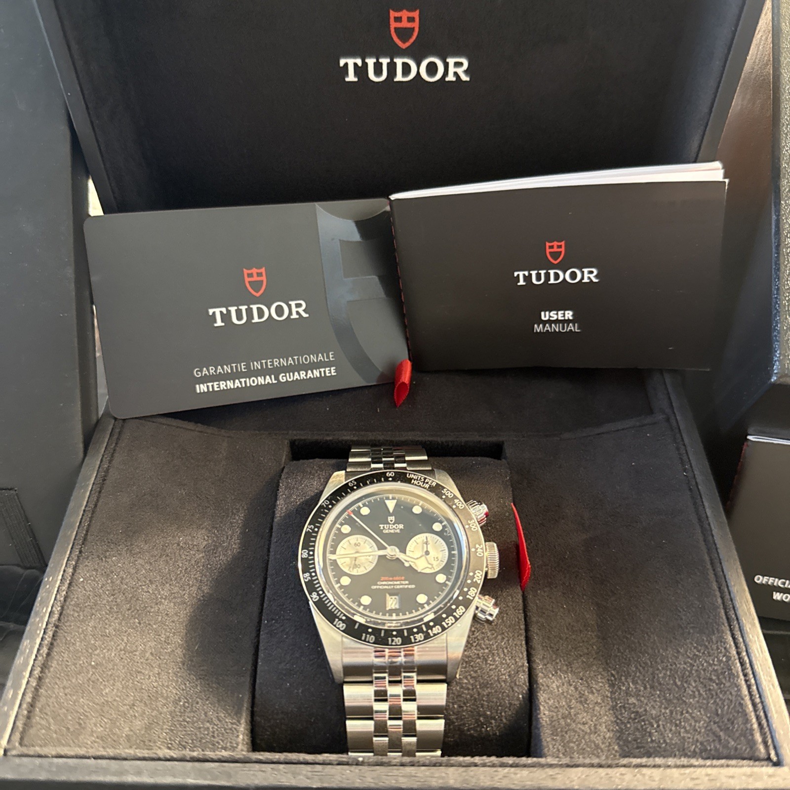 7/7/2026 TUDOR Black Bay Chrono Panda Dial 41mm Auto SS Bracelet B&P full kit