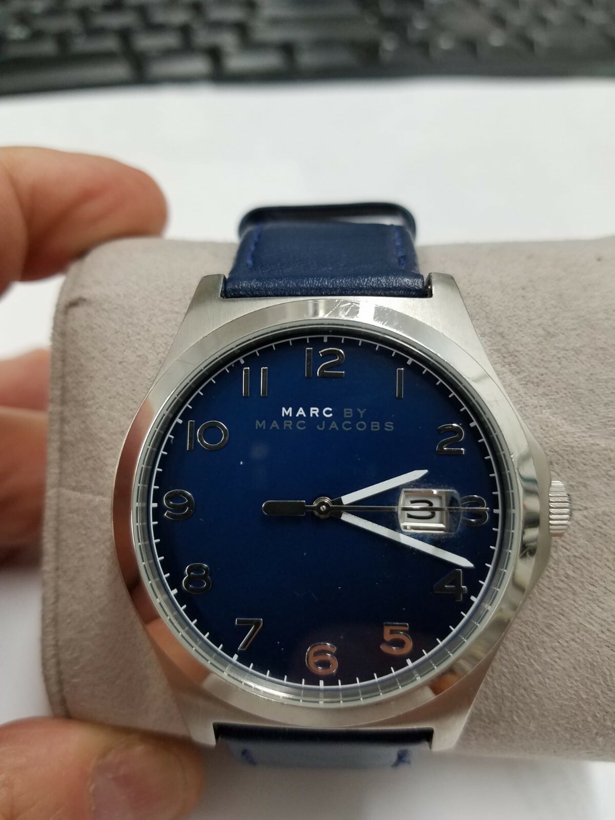 Marc Jacobs MJ8670 Jimmy Blue Dial Navy Blue Leather Strap Men’s Watch