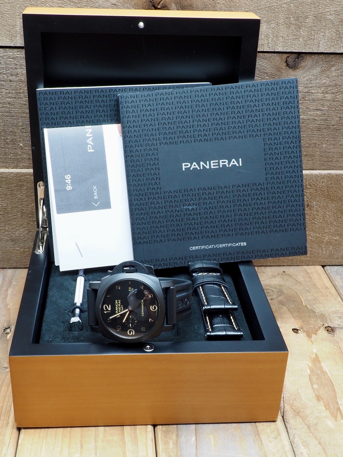 Panerai Luminor 44 Ceramic Ceramica Auto PAM00441 «T» Full Set 2 Straps! CRAZY!