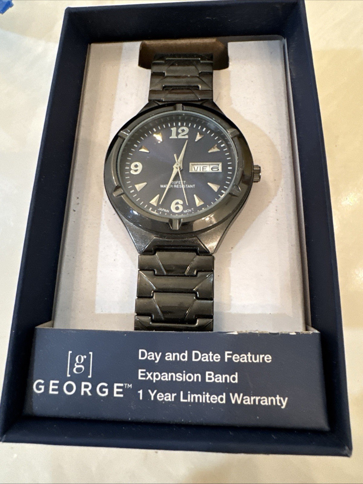 George Men’s Watch Gunmetal Grey Navy Face