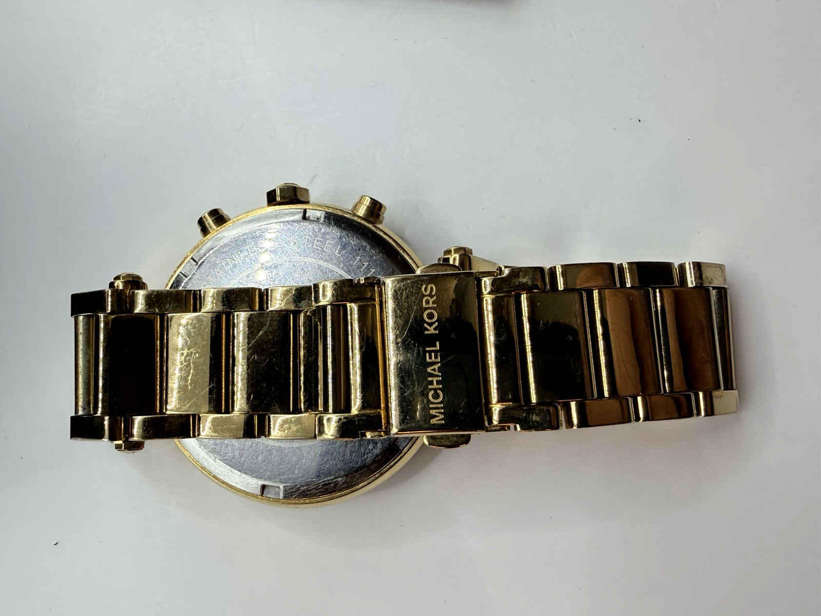 Michael Kors Parker MK5354 Women Gold-Tone Analog Crystal Pave Chronograph Watch